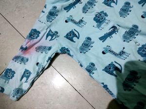 Cute Animal Printed Blue Romper