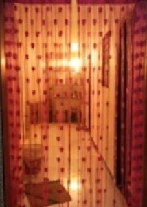 Pink Heart Door Curtain set of two