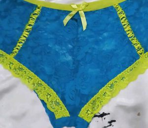 Blue Lace Briefs with Yellow 💛