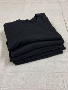 XL SIZE Pack of 5 Black Basic T-Shirts
