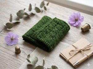 Green handmade wallet