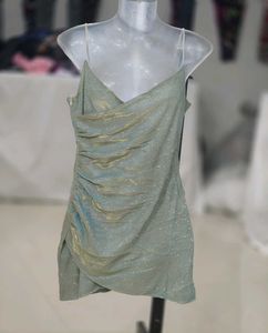 Sparkly Ruched Mini Dress