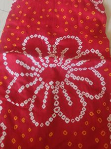 Red Bandhani Print Kurta