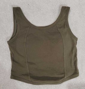 Olive Green Cropped Tank Top