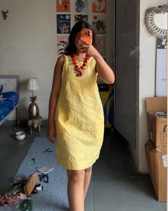 Sunny Yellow Casual Mini Dress