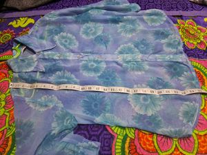 Floral Sheer Button-Down Shirt