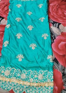 Beautiful Teal Embroidered saree