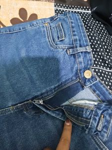Blue bootcut denim jeans