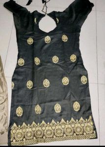 Elegant Black Kurta  with Gold Embellishments
