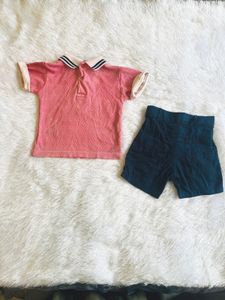 Baby Boy Sailor Polo Shirt and Shorts Set