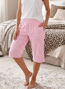 Pink Polka Dot Pajama Capris