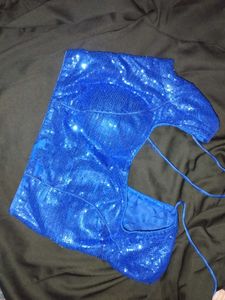 Sparkling Blue Sequin Blouse