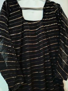 Sparkling Black Sequined Kurti