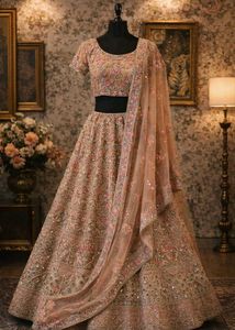 Peach Heavy Bridal Lehenga choli