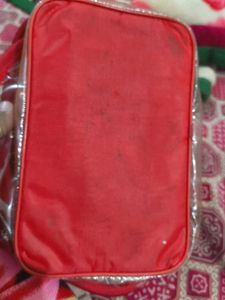 Red &amp; Gold Embellished Pouch