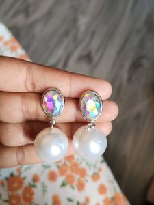 Elegant Drop Earrings with Pearl Accents