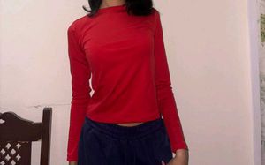 Newme Red Long Sleeve Top