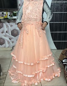 Elegant Peach Ethnic Gown