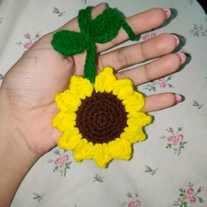 Crochet Sunflower Keychain/Hair tie