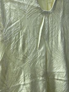Yellow Textured Sleeveless Kurta