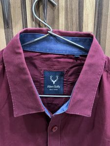 Allen Solly Men's Burgundy Shirt