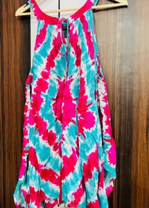 Vibrant Tie-Dye Halter Neck Top