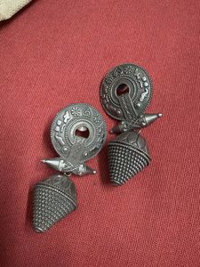 Ethnic Oxidized Silver Earrings