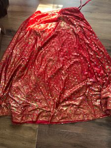 Stunning Red & Gold Sequin Lehenga