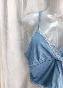 Light Blue Lace Trim Cami Top