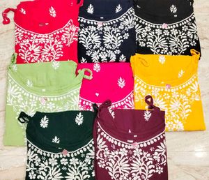 Chikankari Lakhnowi kurti set
