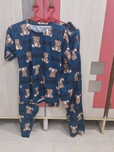Cute Bear Print Pajama Set