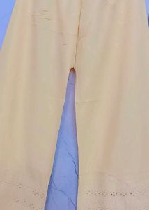 Chicken Yellow Embroidered Palazzos