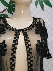 (900)Black Sequin Floral Bolero
