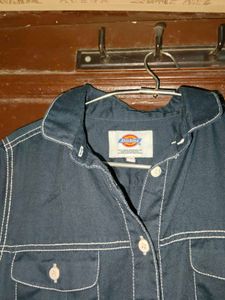 Dickies Denim Dress with Orange Crossbody Bag