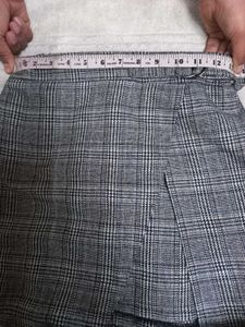 Plaid Wrap Skirt with Belt