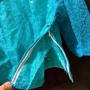 Stunning Teal Embroidered Blouse