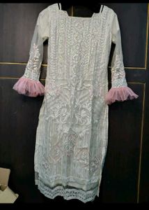 combo suit pink &amp; white and golden brown