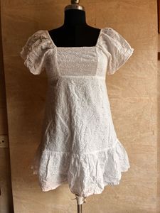 White Broderie Anglaise Dress