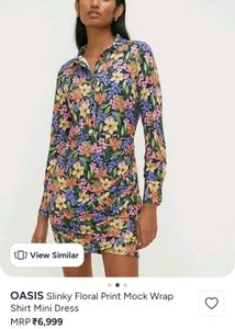 Oasis Slinky Floral Print Long Sleeve Mini