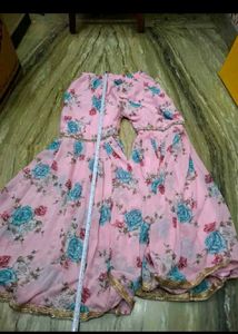 Pink Floral Sharara Suit