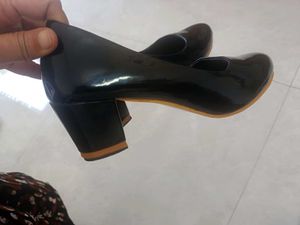 Classic Black Patent Block Heels