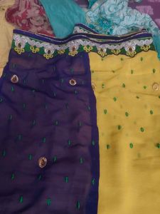 Embroidered Purple Saree