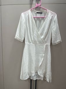 Elegant White Wrap Dress