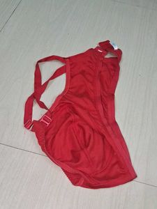 Trendy Red Bralette with Denim pick up 2