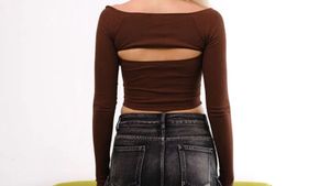 Brand New Brown tube top with long sleeves
