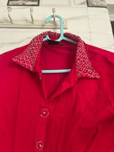 Red Dress with Belt