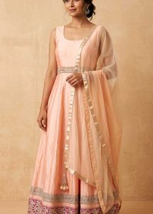Peach Anarkali Suit with Dupatta