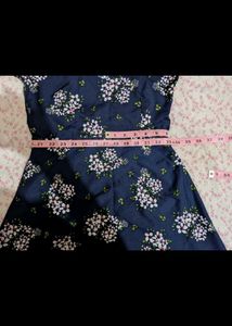 Navy Floral Print Midi Dress