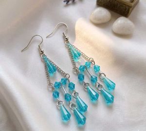 y2k Bohemian Blue Chandelier Earrings