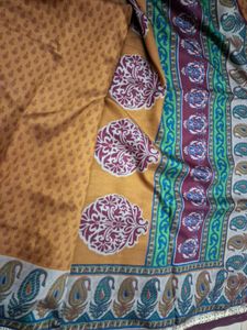 Mustard Polysilk Saree